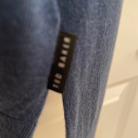 New Soft Men’s blue Ted Baker, London size 7 crewneck cupro  poly wool cashmere - Picture 7 of 8